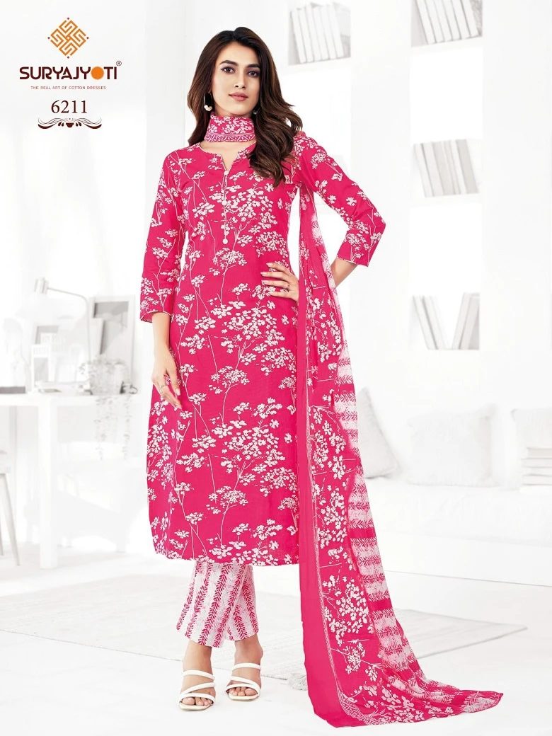 Suryajyoti Trendy Cotton Vol 62 Pure Cotton Wholesale Salwar Suit Catalog — Wholesale Salwar Suits, MPA wholesale from Surat — view 6
